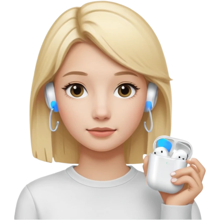 Blonde girl with AirPods  emoji