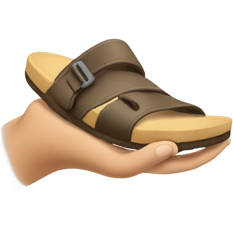 a hand throwing a sandal emoji