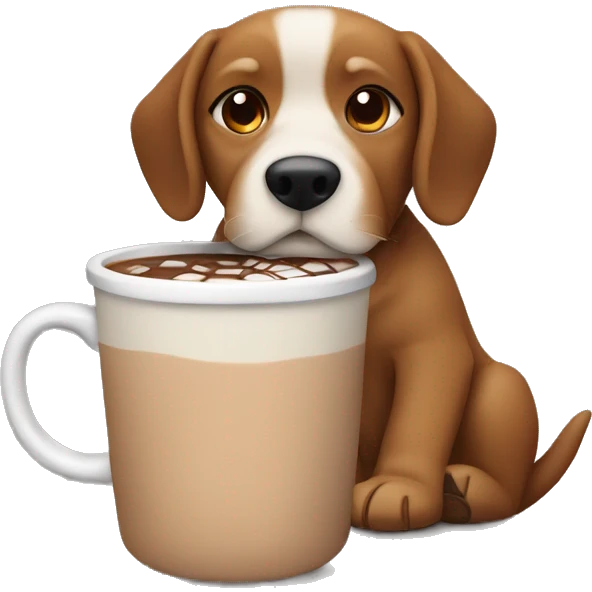 Dog drinking a hot chocolate  emoji