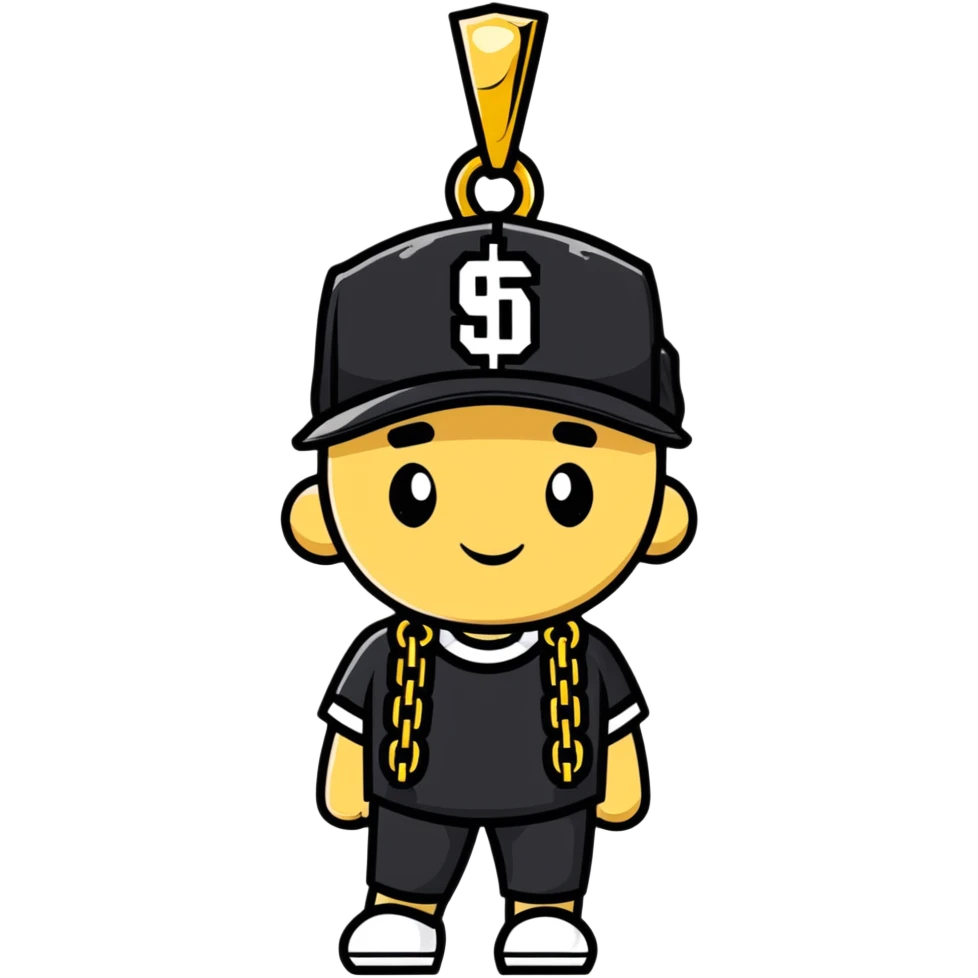 Brazilian rapper Chefin with cap and gold chain emoji