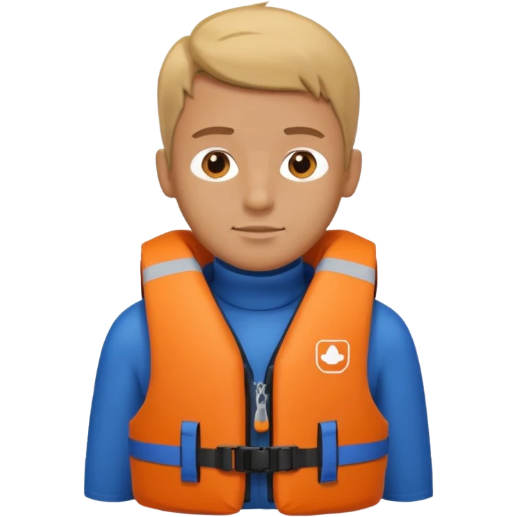 male wearing life jacket emoji