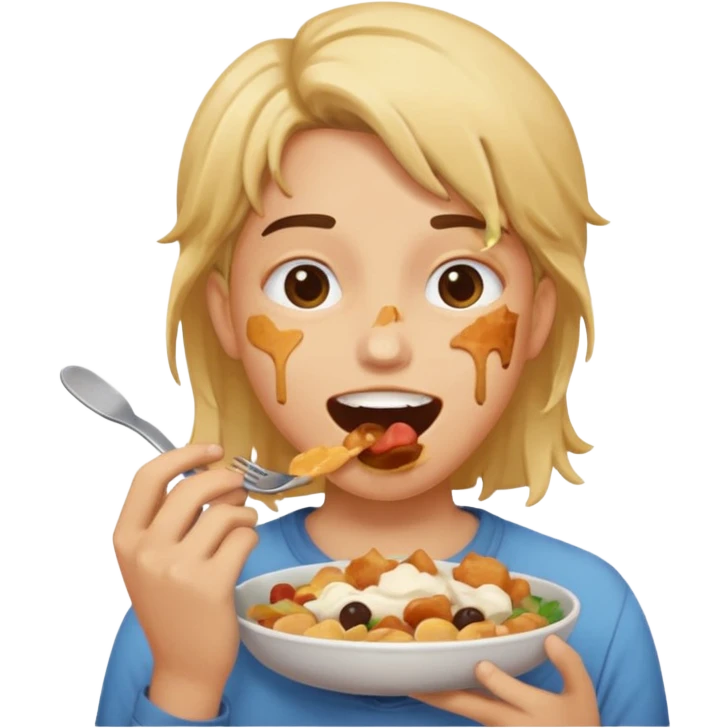 Person eating a lot emoji