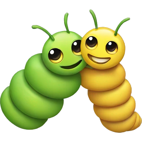 Emoji Caterpillars hugging emoji