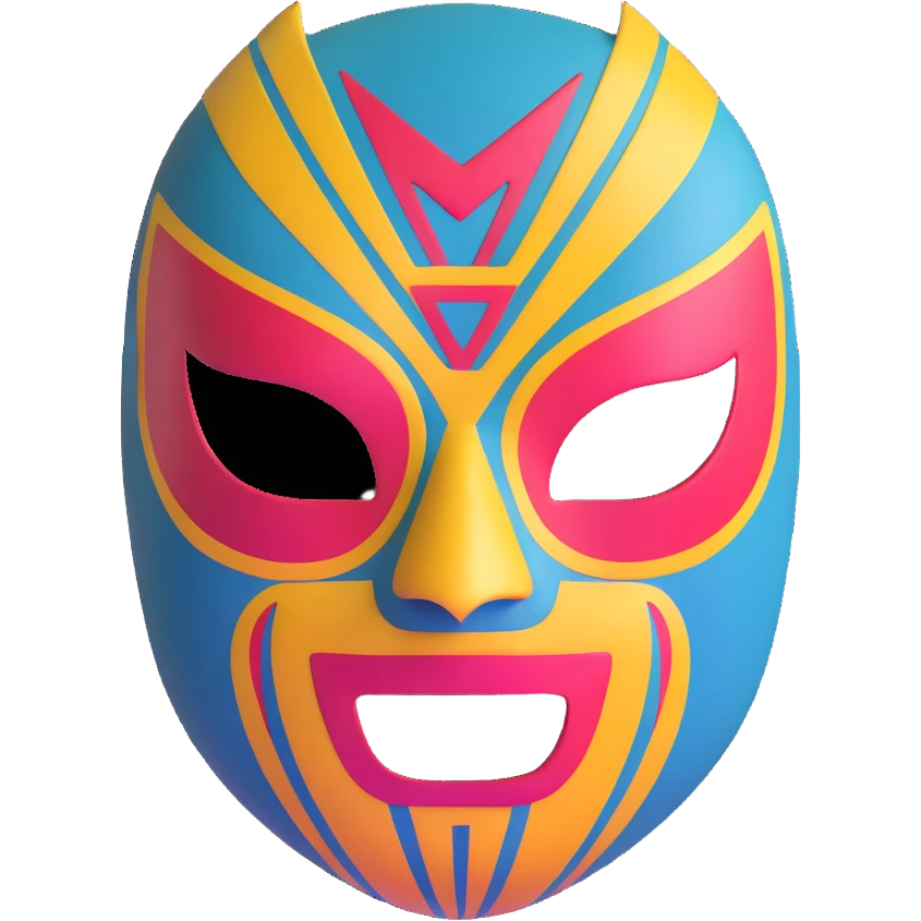 teal and orange luchador mask emoji