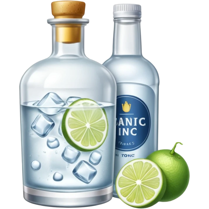 gin tonic with a tonic bottle on the side  emoji