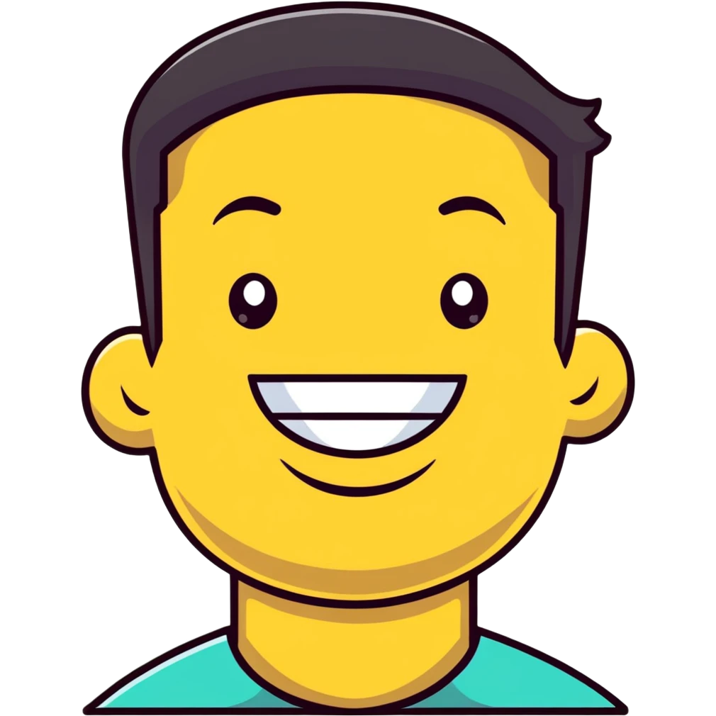 man with a wide smile and square jaw emoji