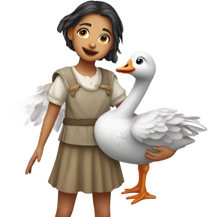 Cute goose girl  emoji