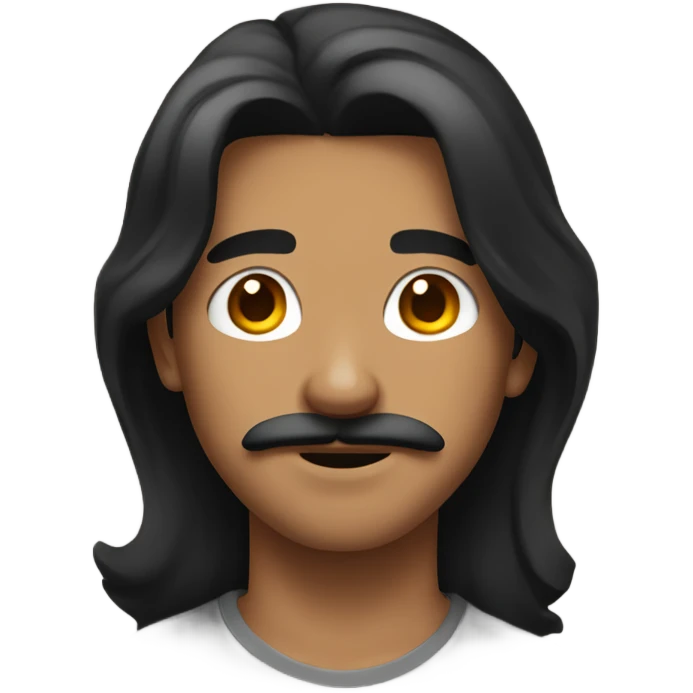 Young man Straight Black hair and mustache  emoji