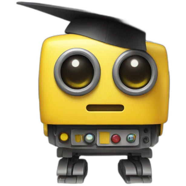 yellow robot with mortarboard on its head emoji