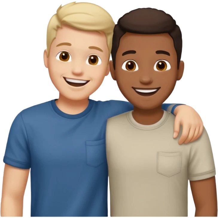 two happy male friends emoji