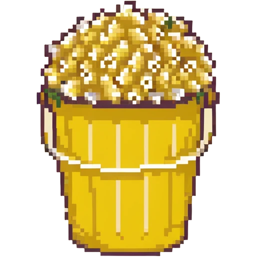 blue and green bucket of popcorn emoji