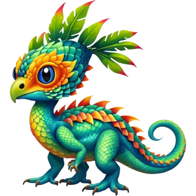 Tropical Exotic Fakémon-fantasy-creature, full body emoji