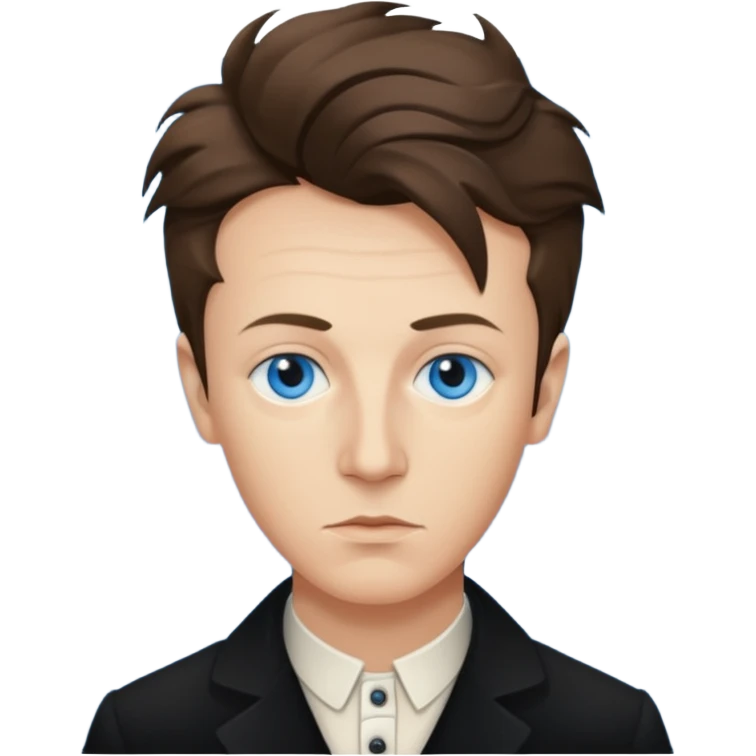 Arthur Rimbaud with blue eyes emoji