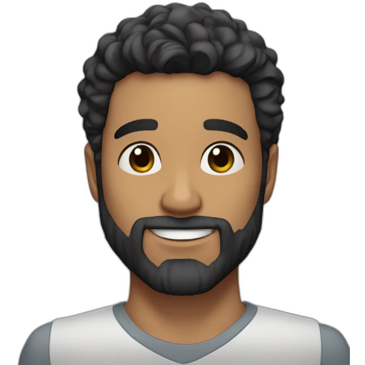 Brazilian Voice Actor Jefferson Melo, bearded, wavy black hair with taper haircut emoji