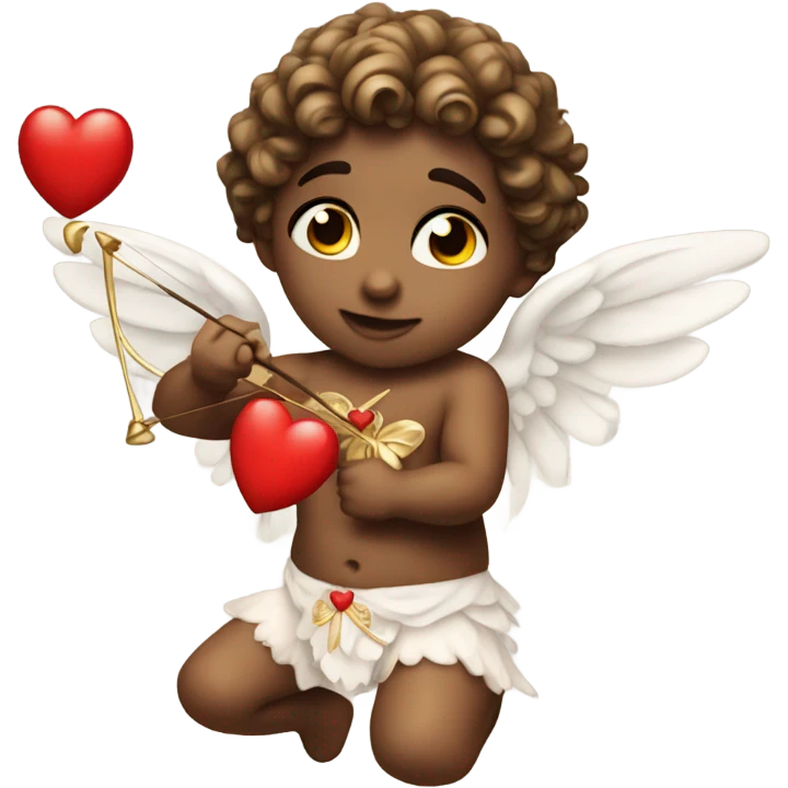Realistic Cupid holding his heart bow emoji