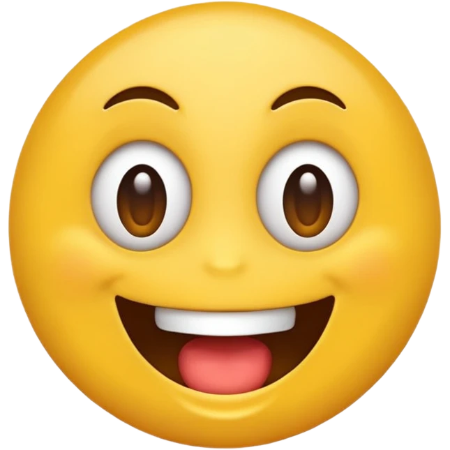 Round yellow emoji with two awesome eyes and awesome mouth emoji