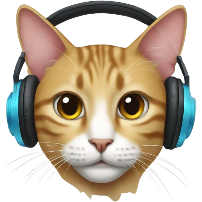 Cat with dj headphones emoji
