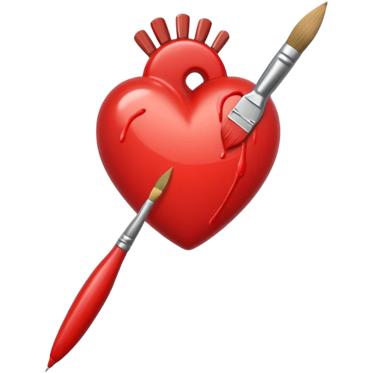 heart with a paintbrush motif emoji