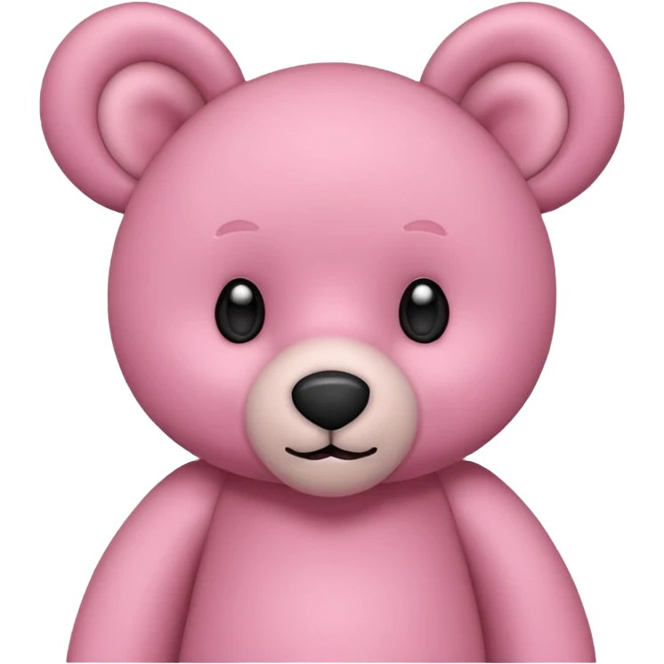 pink teddy bear tilted its head with its ears perked up emoji