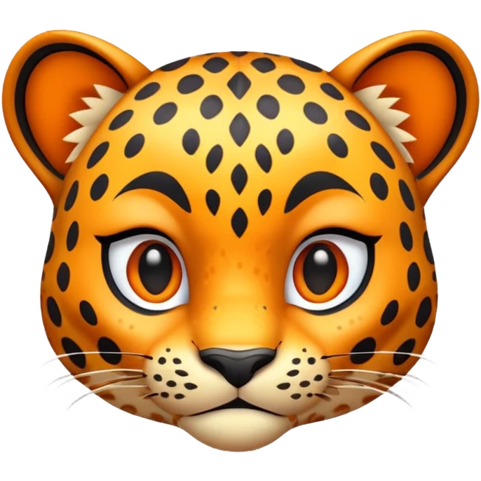exotic leopard character, spotted fur, cute fierce face, 3D cartoon, mobile game icon style, clean background, no text, no watermark
 emoji