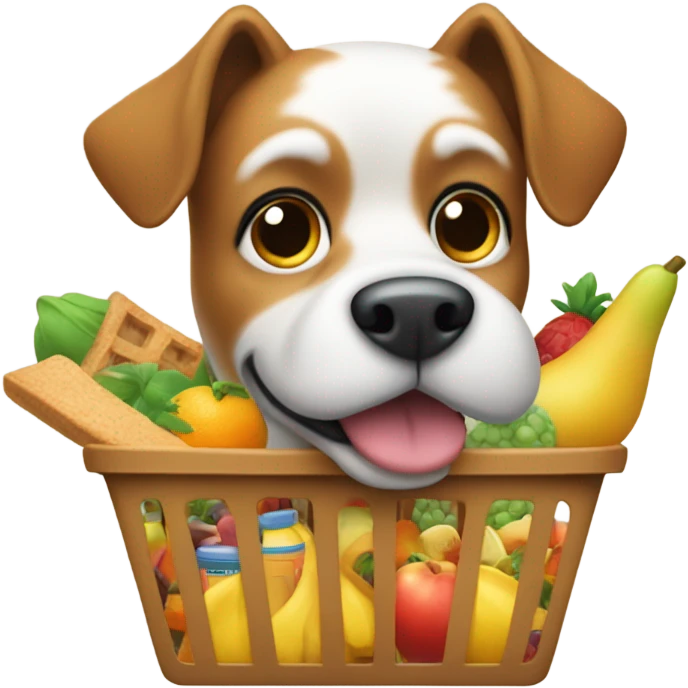 Shopping dog emoji