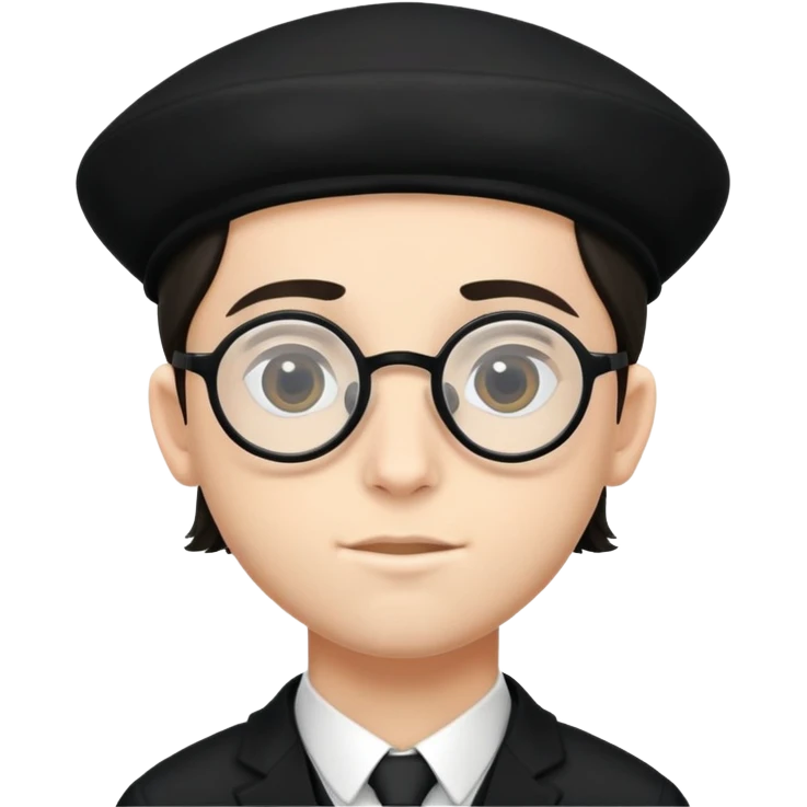 Hasidic boy with peyos black yarmulka and glasses emoji