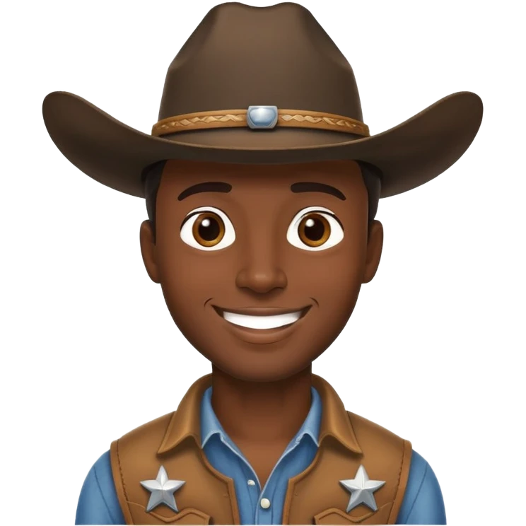 Black Man with cowboy hat emoji