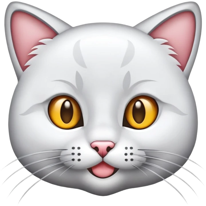 Сделай эмодзи бело серой кошки emoji