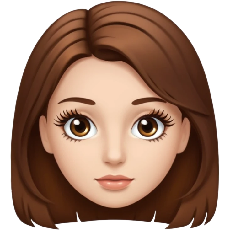 Eyelash extensions with brown hair emoji