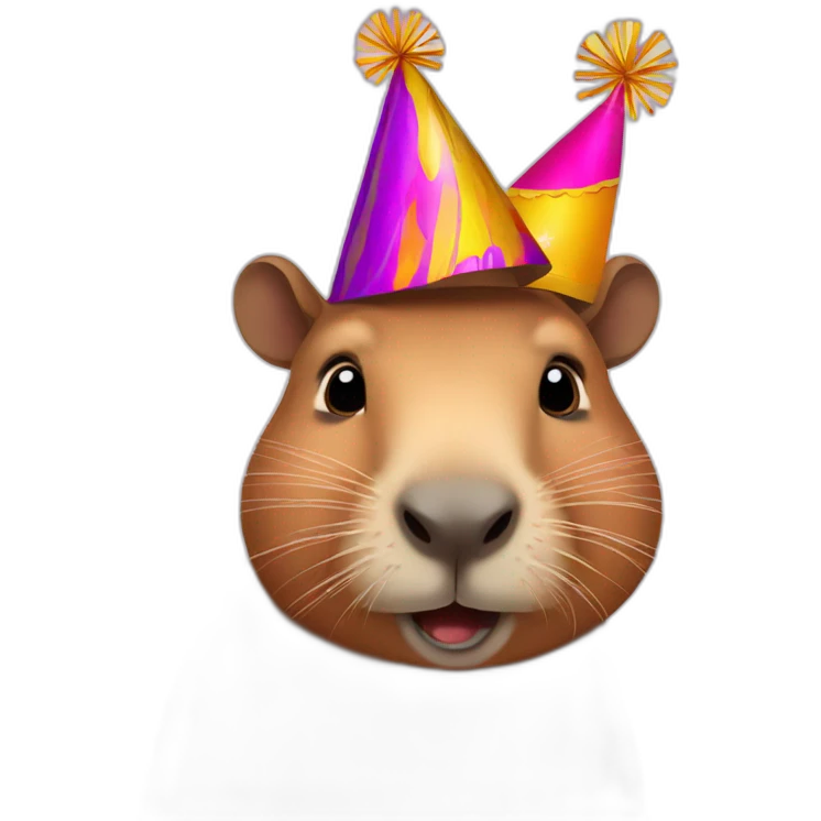 Capybara with birthday hat emoji