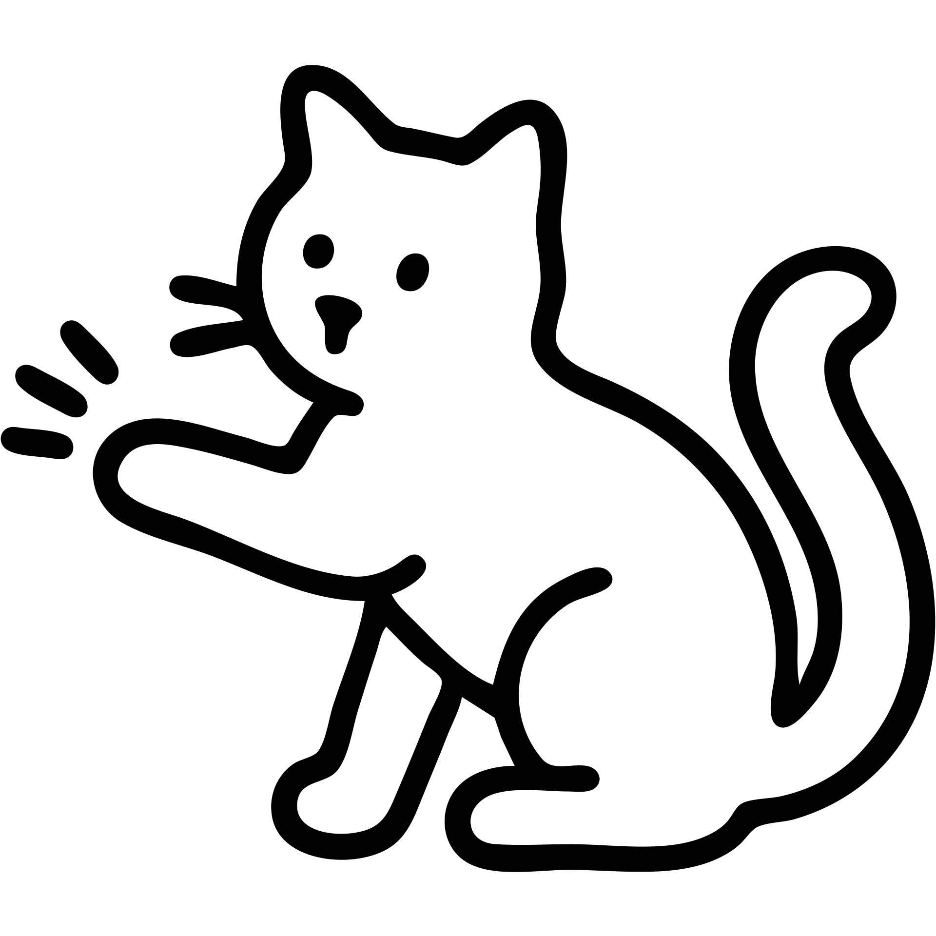 minimal outline icon of a cat swiping, clean and modern emoji