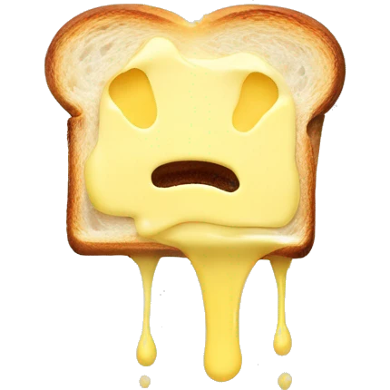 Pat of butter melting on toast emoji