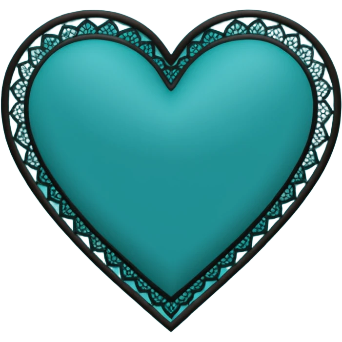 dark teal heart with black lace emoji