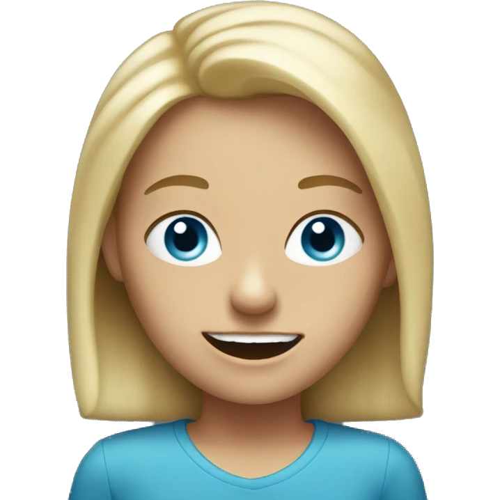 Dirty blonde with big blue eyes and nice teeth emoji