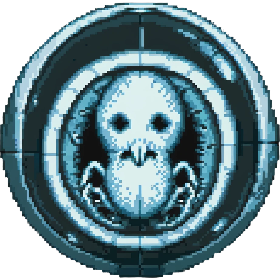MRI embryo digital fetal small shape in otherworldly bubble, eerie, horror emoji