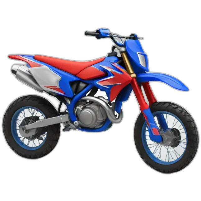Motocross bike Red and blue emoji