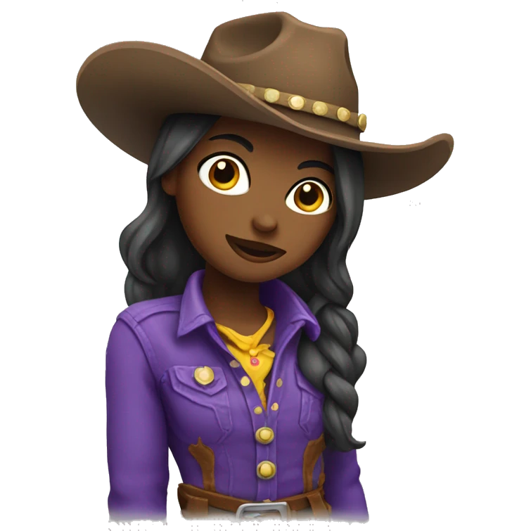 Cowboy girl in purple  emoji