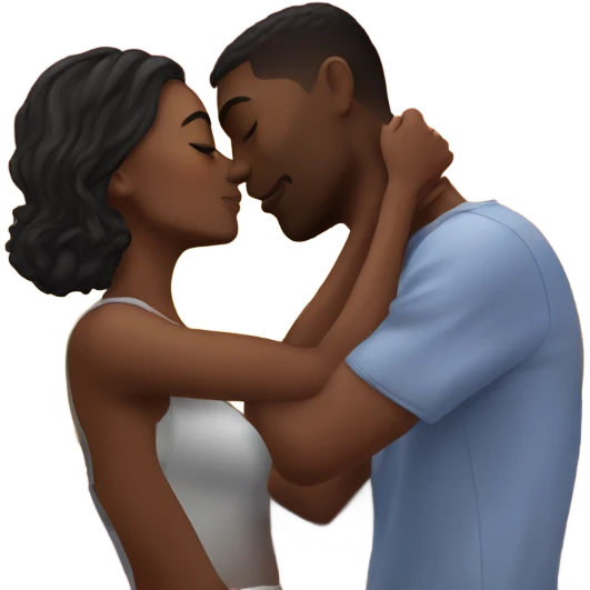 Couple kissing infront of a sunset  emoji