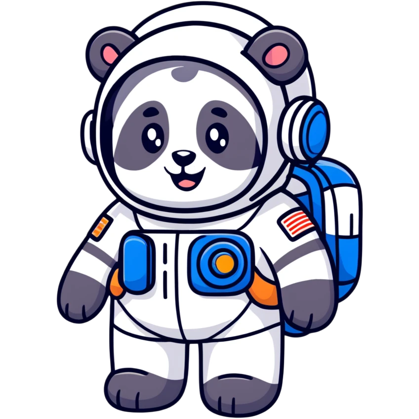 cute panda cosmonaut emoji