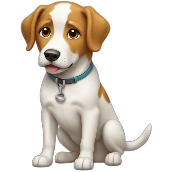 Chat sur un chien emoji