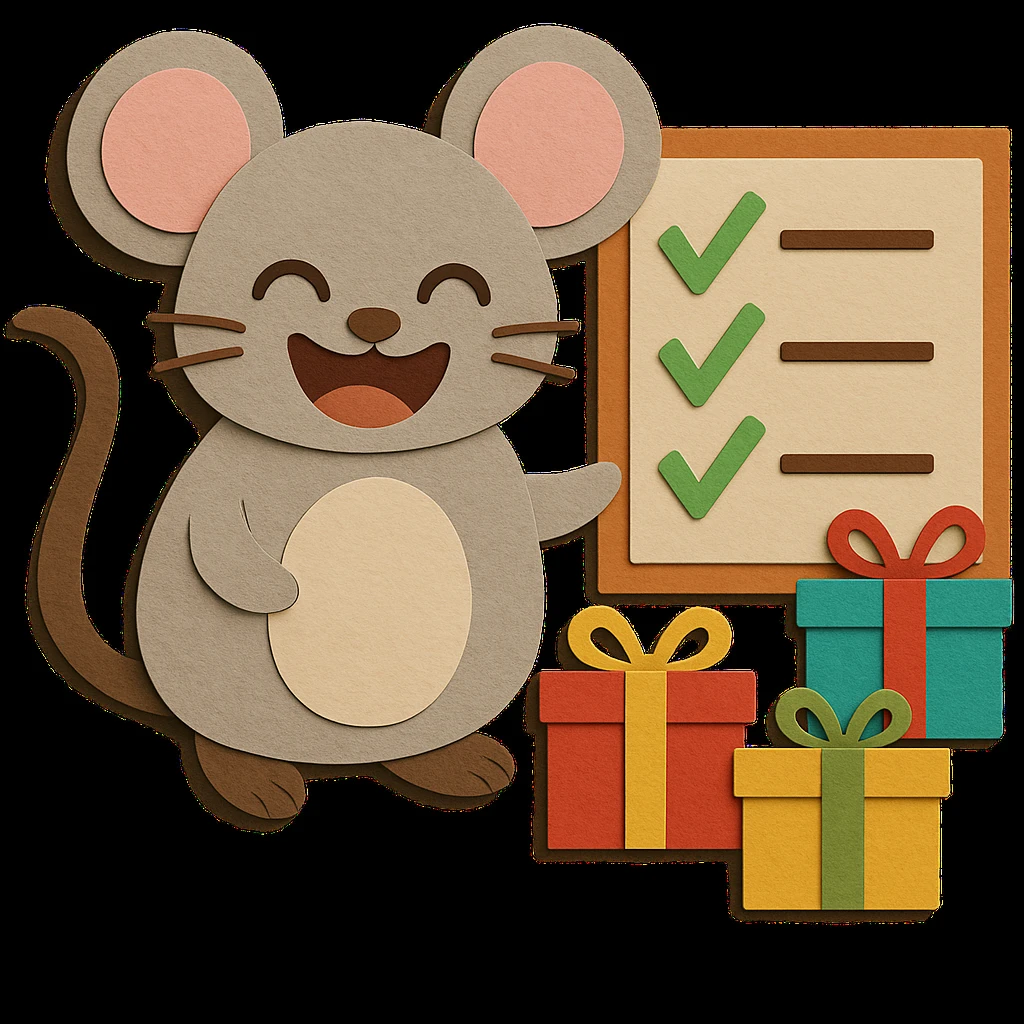 Change the mouse face and eyes to a laughing expression, while keeping all other design elements unchanged. emoji