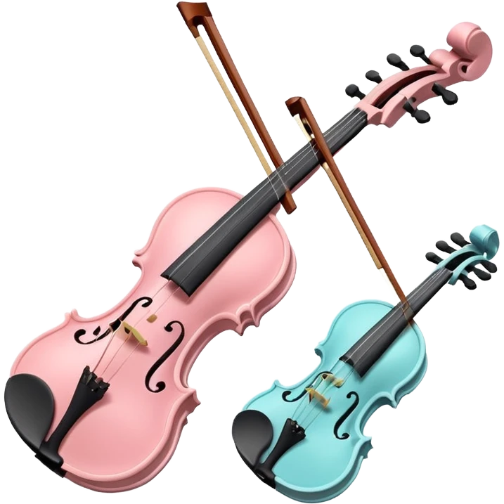 A pastel violin and a pastel heart emoji
