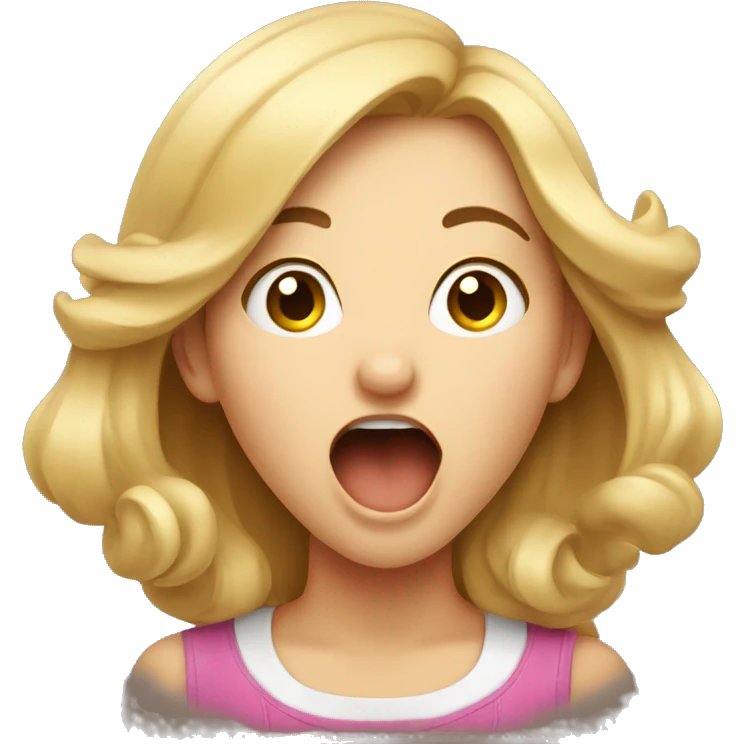 Cute girl yawn emoji