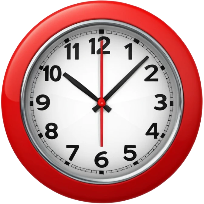 Red clock with "RED" written in the center. emoji