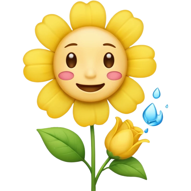 crying emojy offering flower emoji