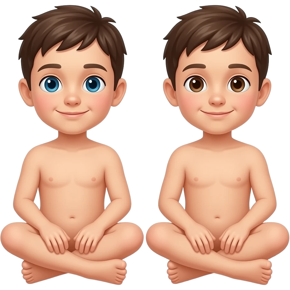 2 Boys naked sitting in other's lap emoji