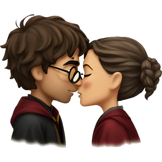 harry potter and hermione kissing  emoji