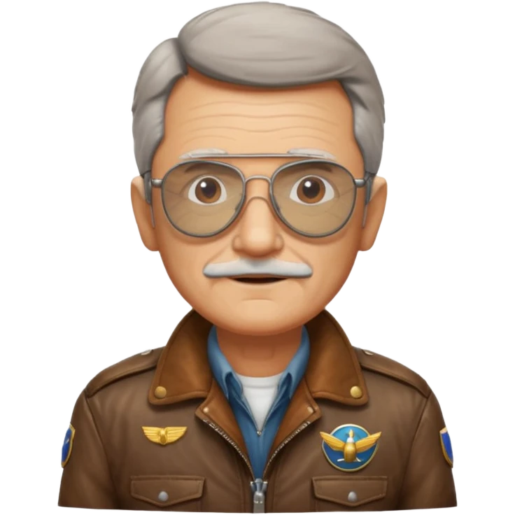 an old civil pilot without mustache emoji