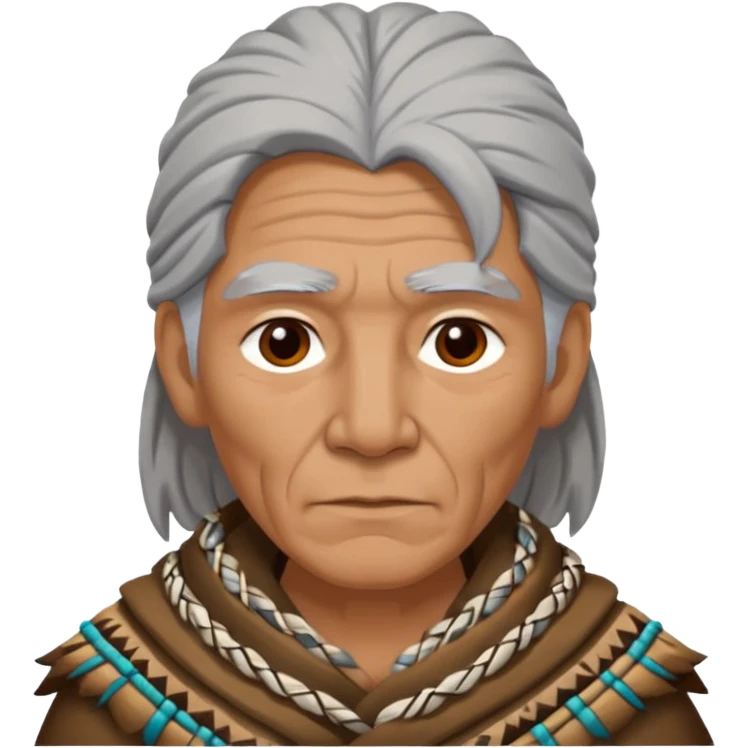 A tribal elder with grey hair wrapped in thick animal hide.



















 emoji