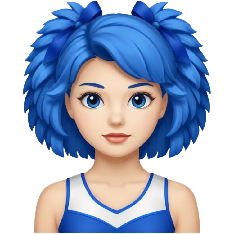 give me a cheerleader with blue pom poms emoji